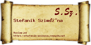 Stefanik Szimóna névjegykártya